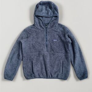 Vintage Patagonia Deep Pile Fleece Jacket Navy Blue Hoodie Women’s size Large